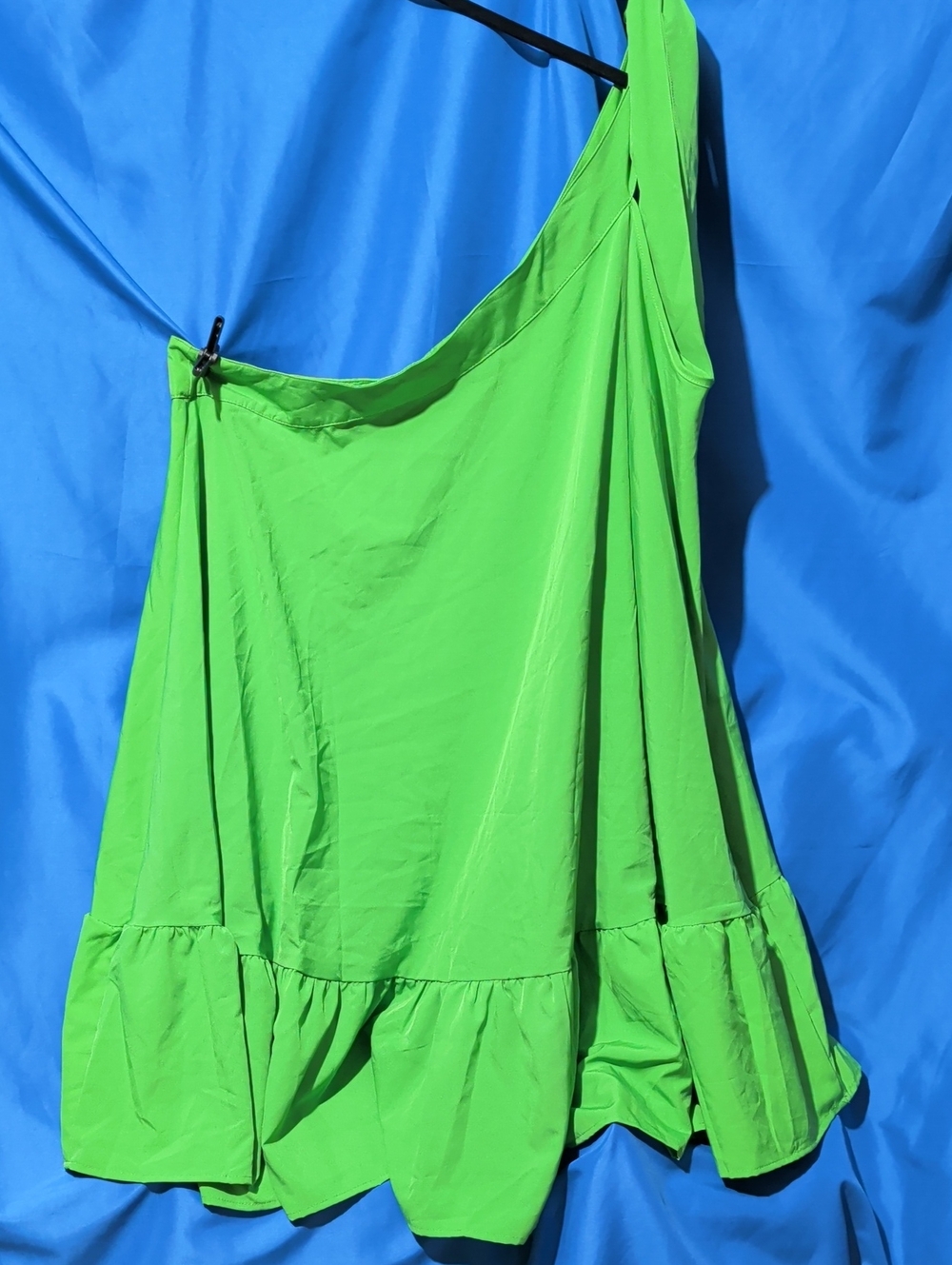 SHEIN Curve 2XL One Shoulder Lime Green Curve Dress - Picture 2 of 5